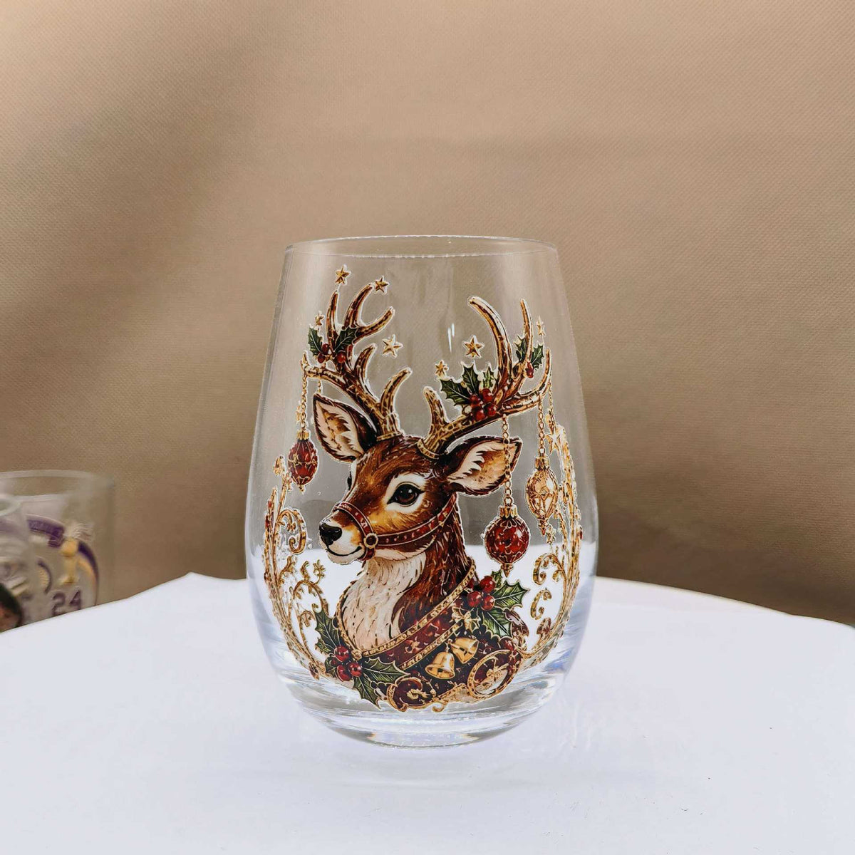 Christmas Glass Art Cups