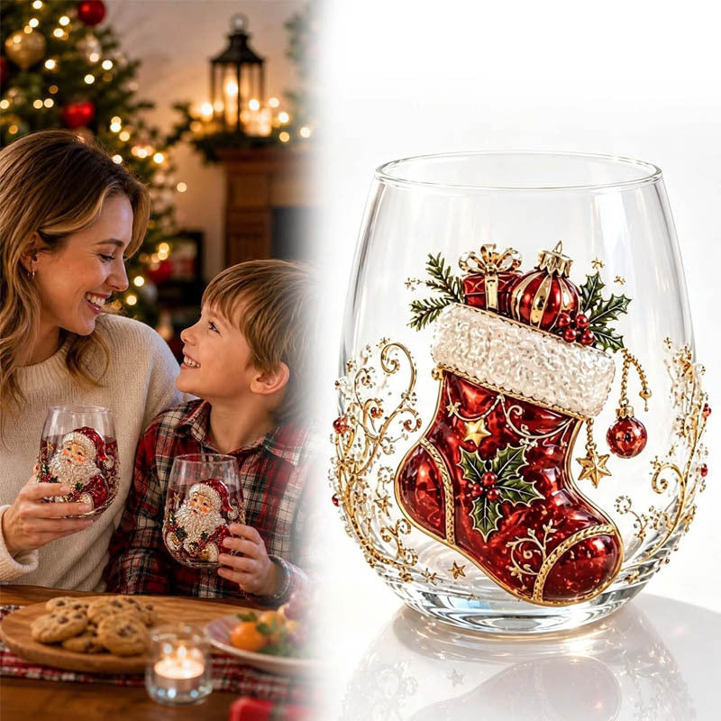 Christmas Glass Art Cups