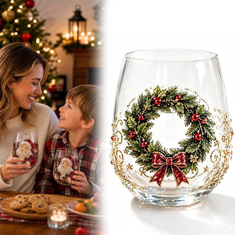 Christmas Glass Art Cups