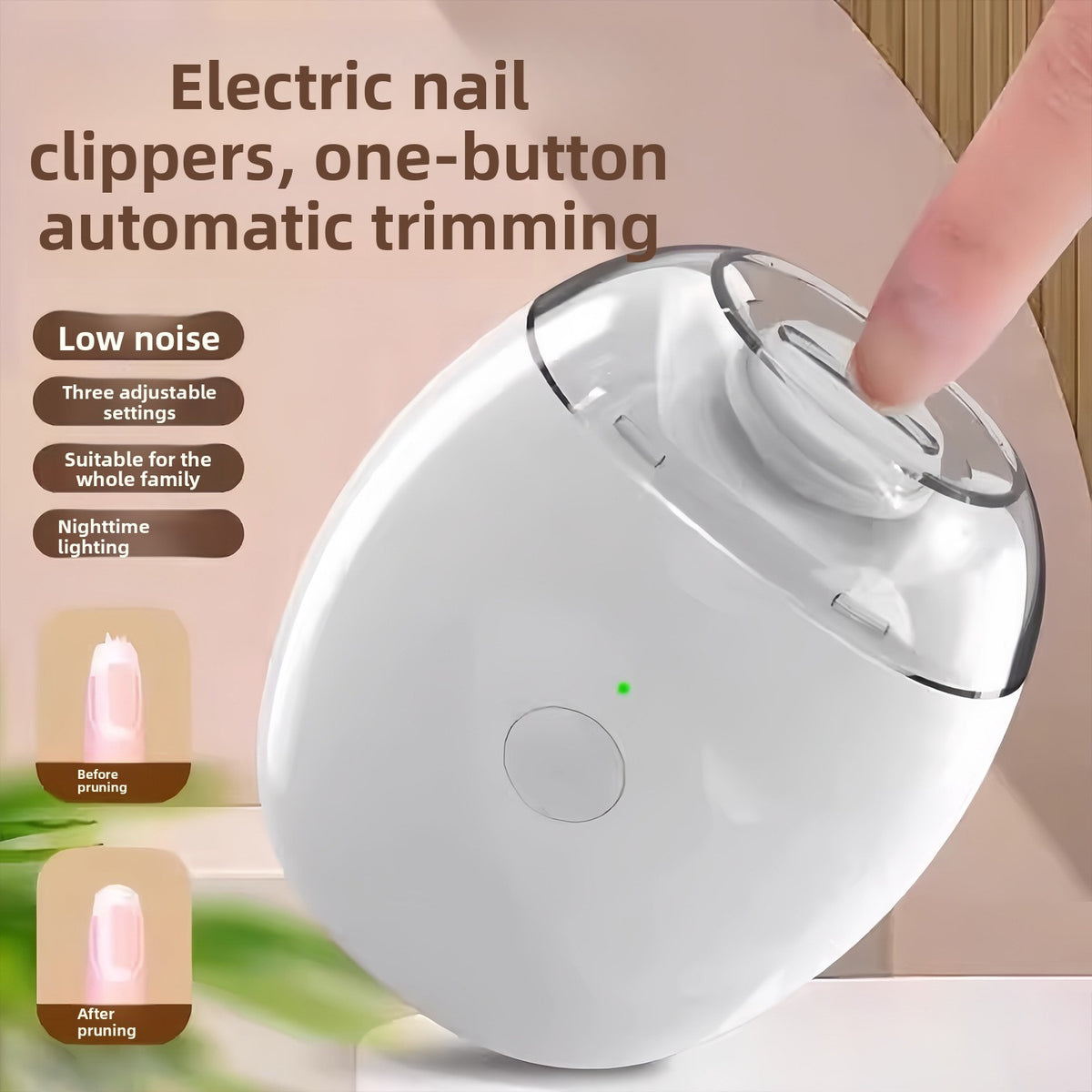Electric Nail Clipper with LED Light