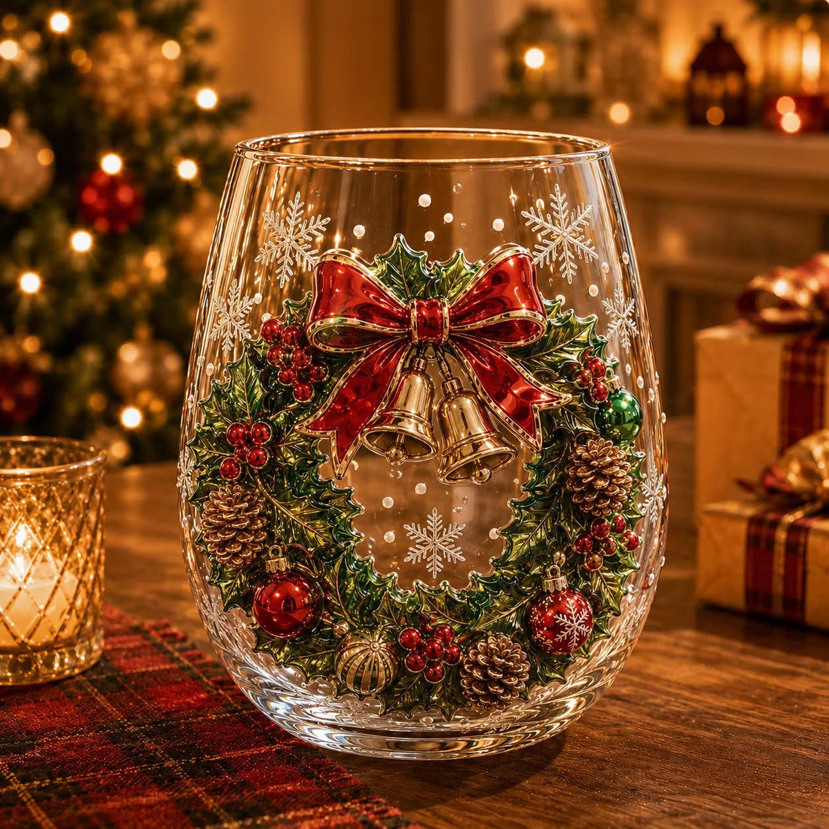 Christmas Glass Art Cups