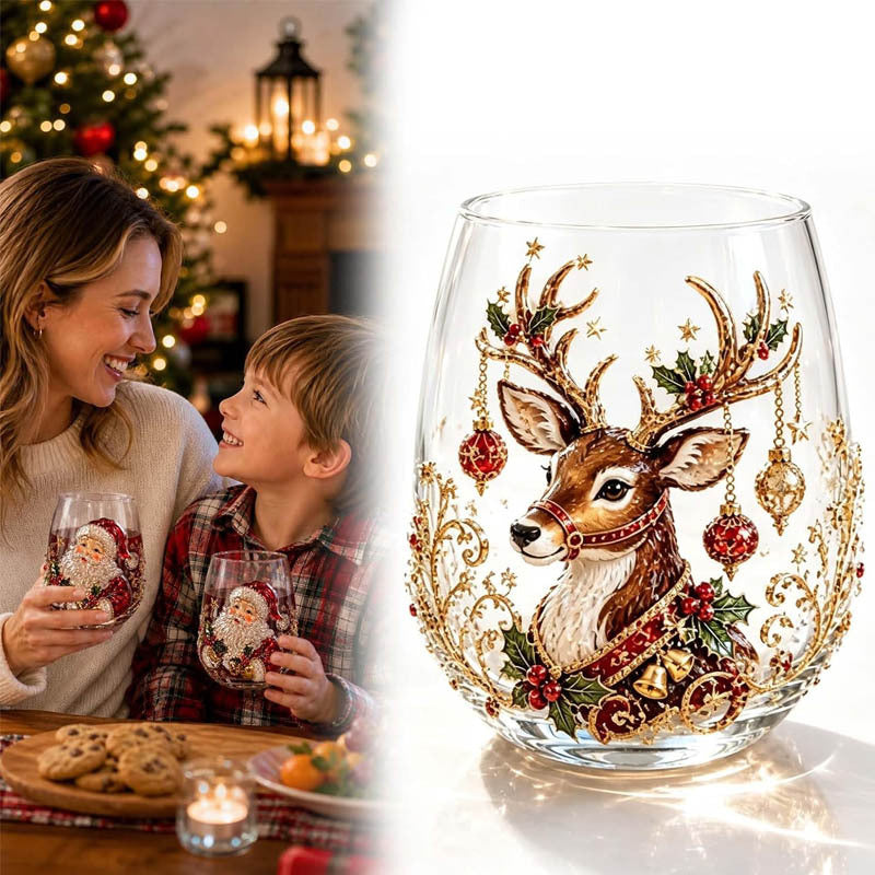Christmas Glass Art Cups