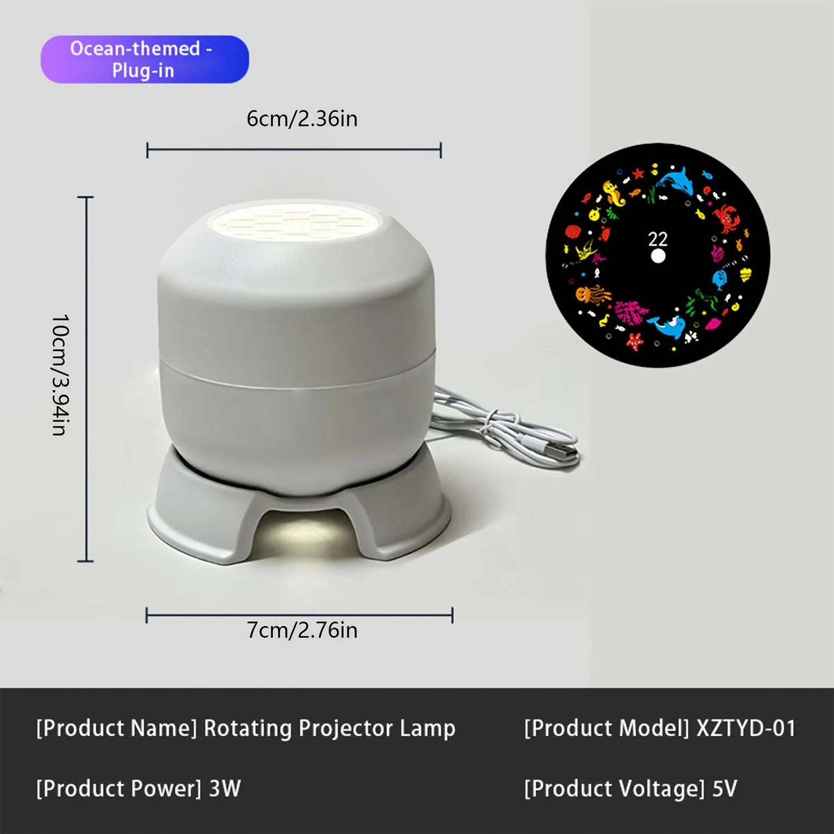 360° Rotating Projection Night Light