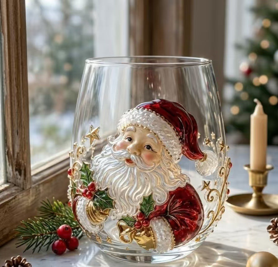 Christmas Glass Art Cups