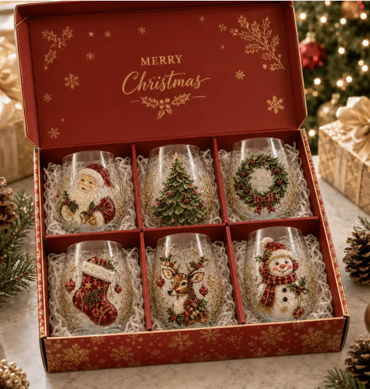 Christmas Glass Art Cups