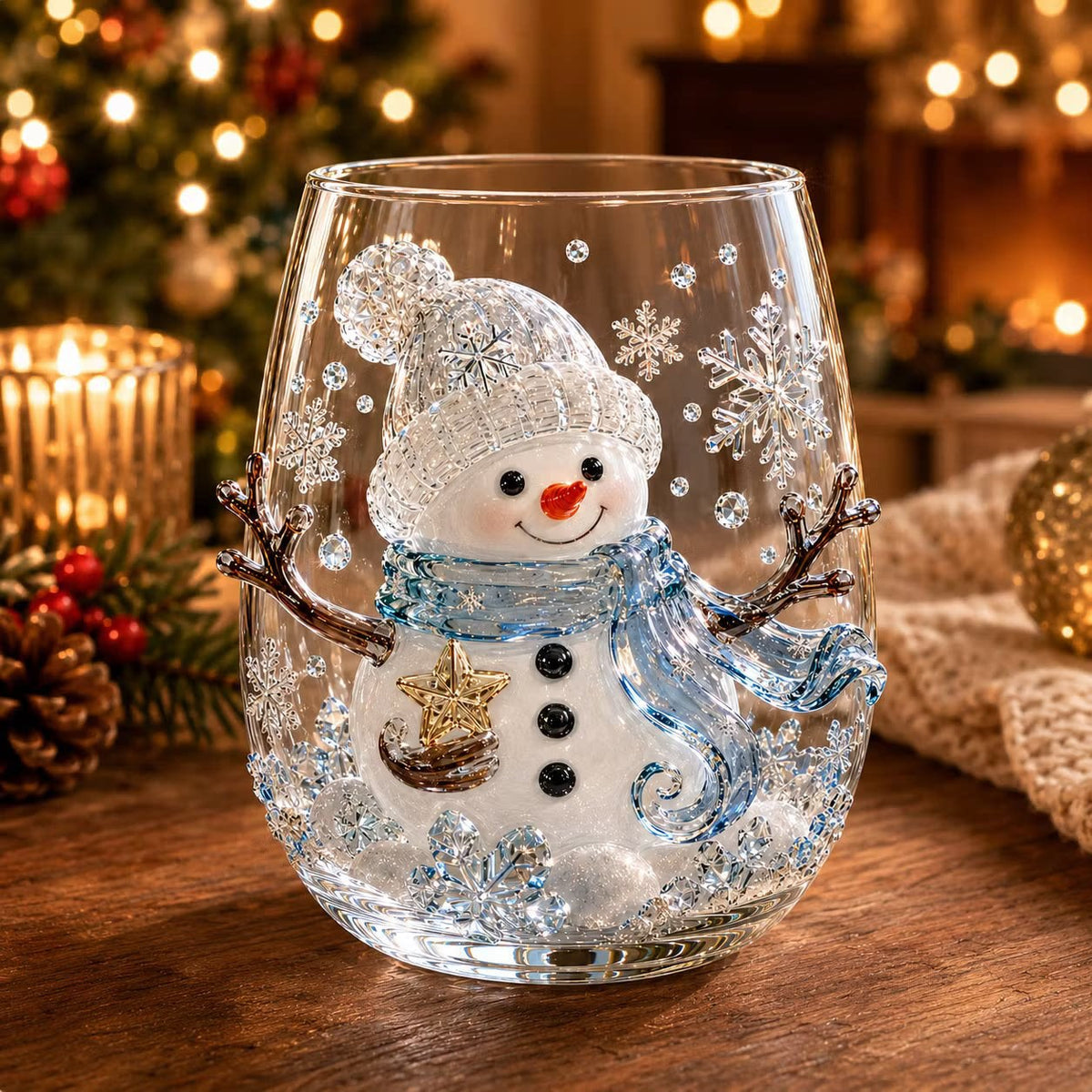 Christmas Glass Art Cups